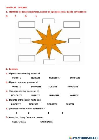 Orientación con puntos cardinales