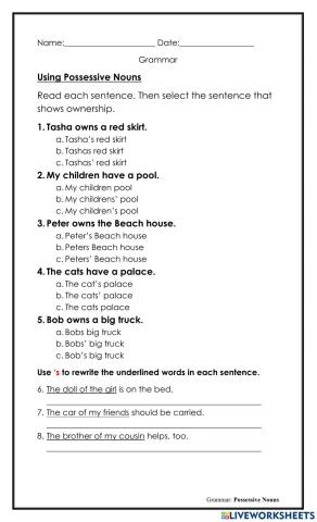 Using Possessive Nouns