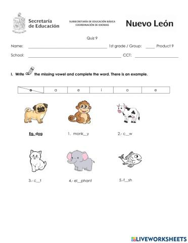 May Quiz - First Grade