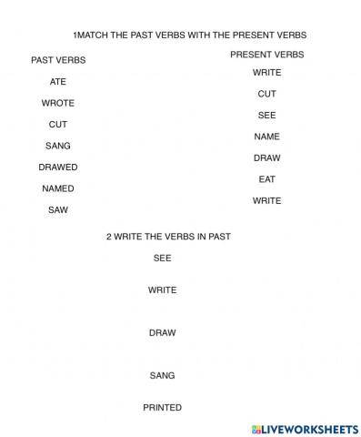 Past verbs-present verbs