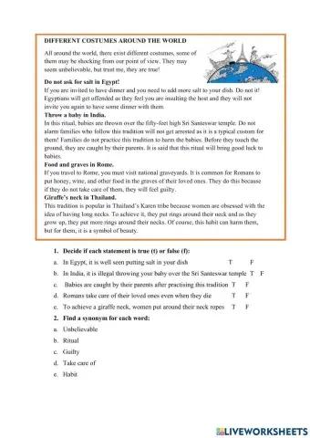 Different customs around the world!