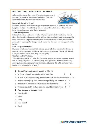 Different customs around the world!