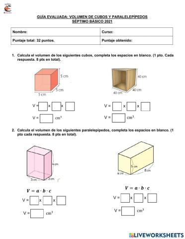 Guia evaluada de calculo de volumen