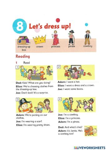 Reading and writing - Let-s dress up!