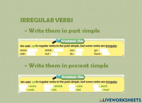 Irregular verbs