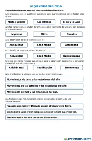 Lo que vemos en el cielo