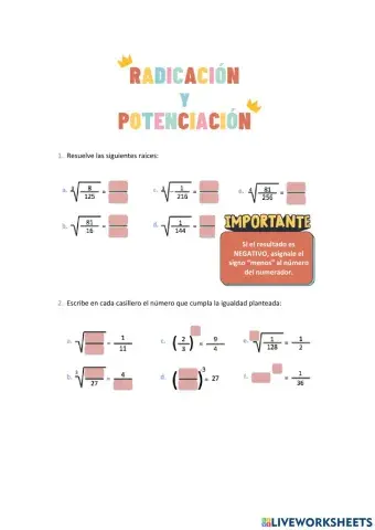 Potenciación y radicación