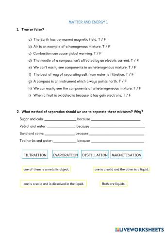 Matter and energy 1