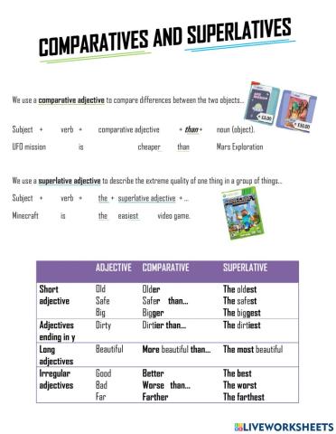 Comparative a superlative adjectives