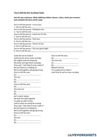 Song - You're still the one