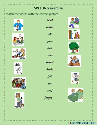 Past tense verbs