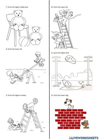 High&low concepts for kindergarteners
