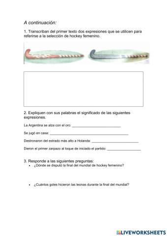 Comprensión de la crónica.