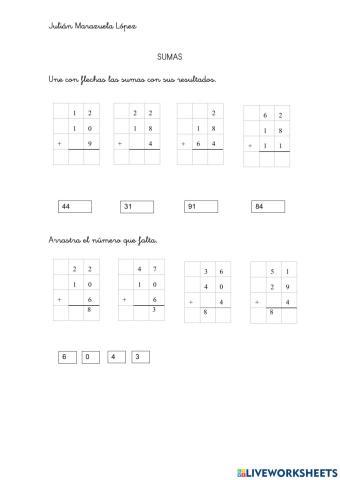 Sumas de tres niveles