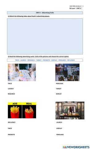 UNIT 6 - Advertising verbs