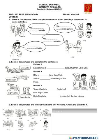 PRT 1st plus WRITING