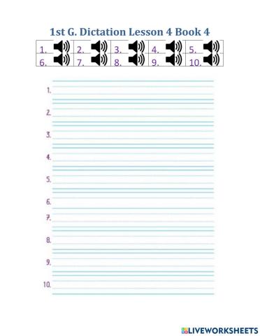 1st G. Dictation Lesson 4 Book 4