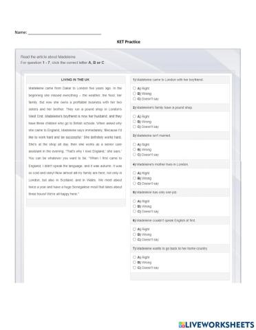 KET Practice