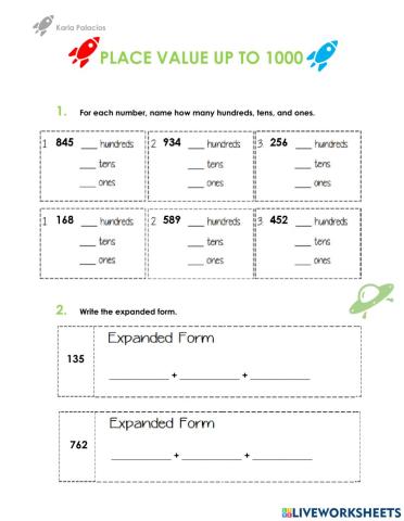 Expanded form - 100 1000