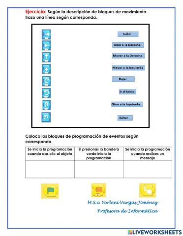Bloques de programación Scratch JR