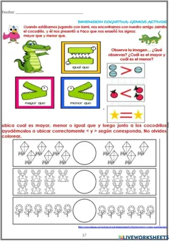 Mayor, menor e igual.