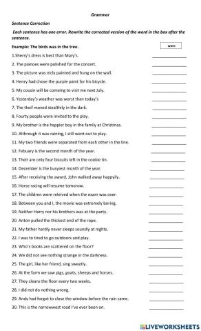 Grammar Worksheet 4