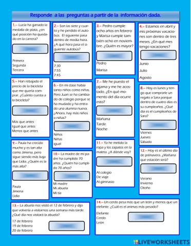 Responde la preguntas