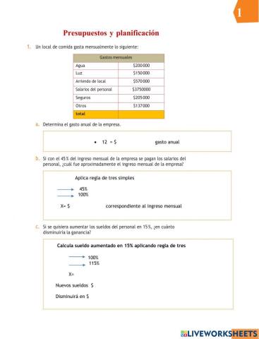 Guía de presupuesto y planificación
