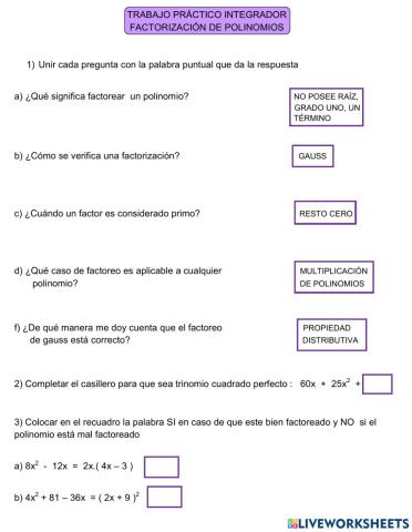 Trabajo final factorización de polinomios