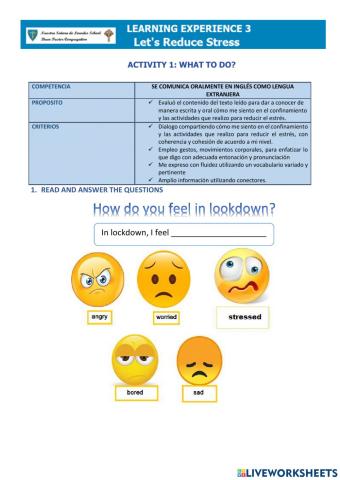 Let's talk about how you feel and what you do