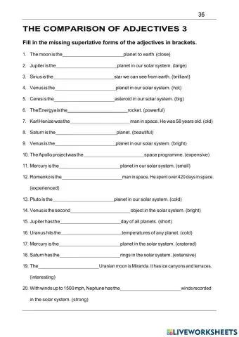 The comparison of adjectives 3