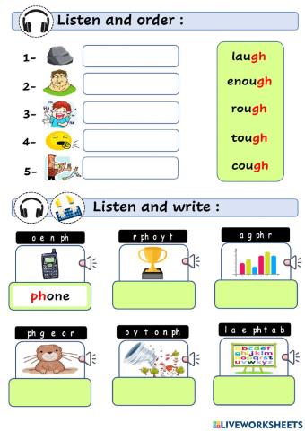 Listen and order-listen and write (PH L1)