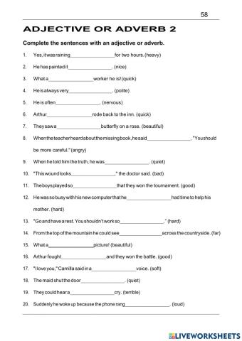 Adjective or adverb 2