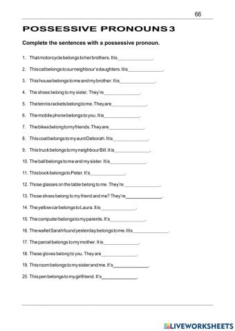 POSSESSIVE PRONOUNS 3