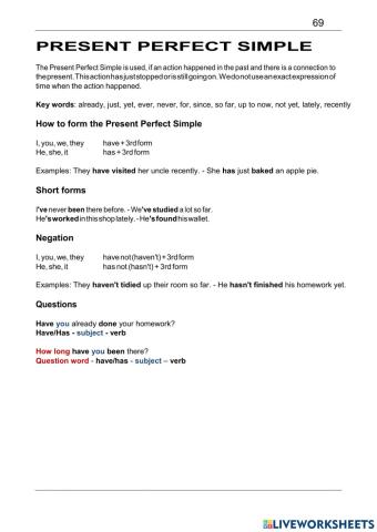 PRESENT PERFECT SIMPLE 1