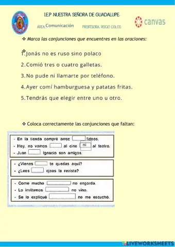 Aprendemos sobre las conjunciones