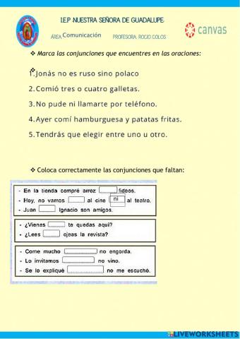 Aprendemos sobre las conjunciones