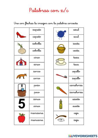Palabras con Z-C