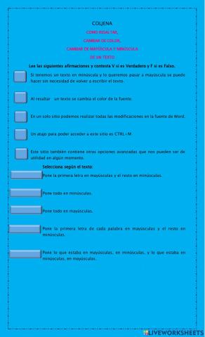 Cambiar la fuente:resaltar, mayúcula y minúscula