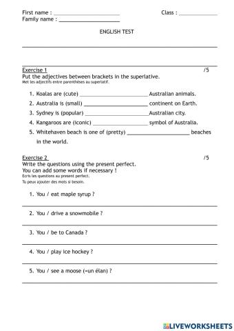 I.E. present perfect superlatives