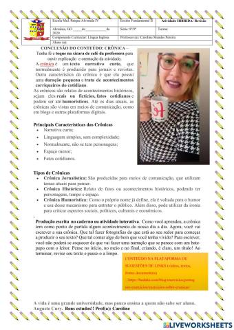 Produção textual - crônica
