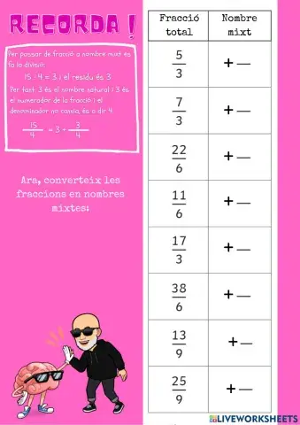 Calcular nombres mixtes