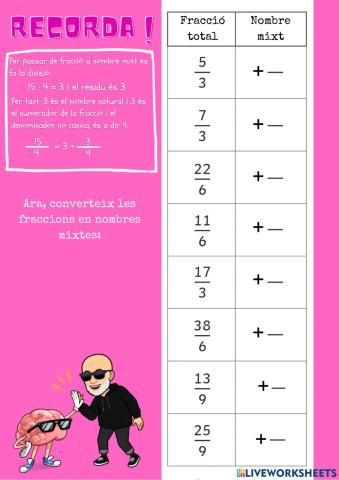 Calcular nombres mixtes