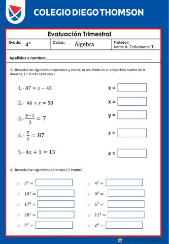 Examen mayo 4to Álgebra