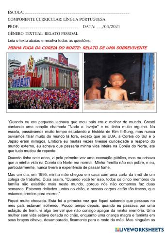 Interpretação do gênero relato