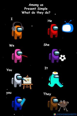 Among us present simple