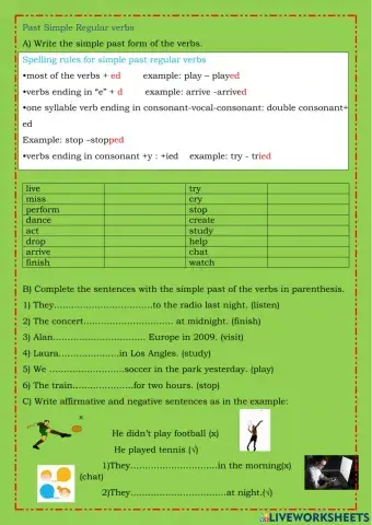 Past simple regular verbs
