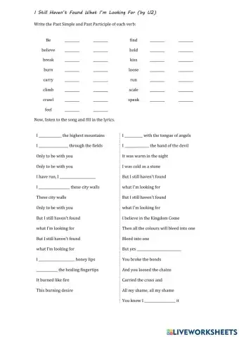 Song - I still haven't found what I'm looking for