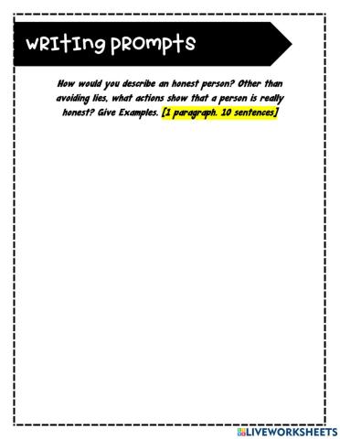 Writing Promp: Honesty