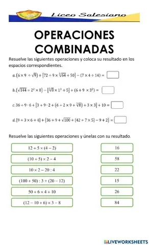 Operaciones combinadas 
